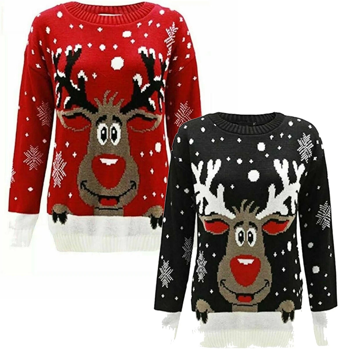 Womens Sweaters Womens Jumper Christmas Sweater XMAS Rudolph