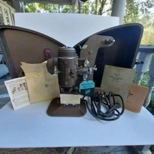 Mid Century Bell & Howell 8mm Movie Projector Model 122 L Bulb Manual Works