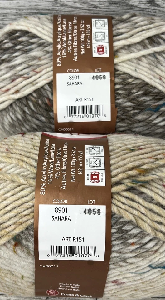 LOT OF 4 Moda Dea Tweedle Dee Shaded Effect Yarn Sahara Made In Italy NEW - Image 3 of 4