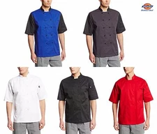 Dickies Lightweight Cool Breeze Chef Coat Short Sleeve w/ Mesh Vent Inlay DC105