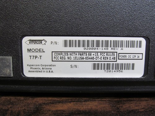 Hypercom T7P-T Credit Card Machine Reader w/o Power Supply - Picture 7 of 8