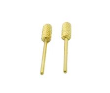 Startool Acrylic Nail Drill 3/32 R2X Coarse Round Top Gold ( 2 Pieces)