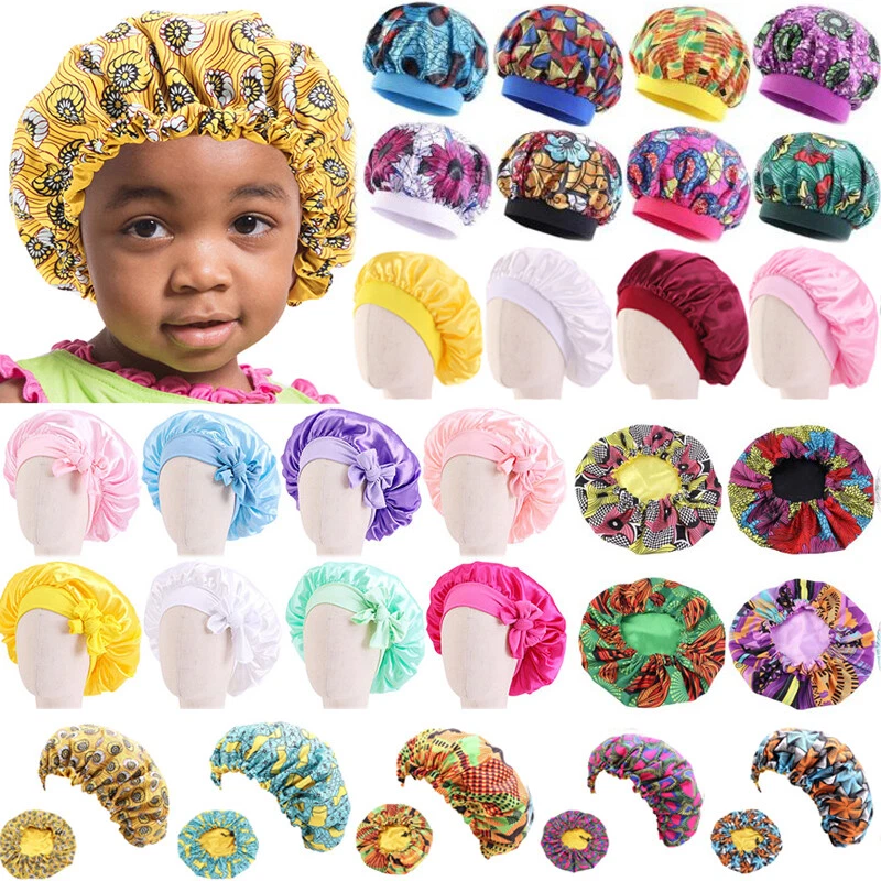 Baby Kids Satin Night Sleep Cap Hair Bonnet Hat Silk Wide Elastic Head Cover🔥 - image 4 of 4