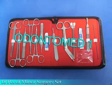 18 pcs Minor Surgery Set Surgical Instruments Kit Stainless with Case DS-1179