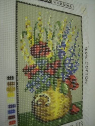 Tapex Vienna Bouquet In Vase Petit Point/Needlepoint Canvas Your Choice-4.5x6.75 - Picture 2 of 4