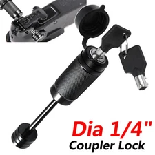 Coupler Locking Pin Lock Dia 1/4" Towing Boat Truck RV Trailer Hitch Tongue