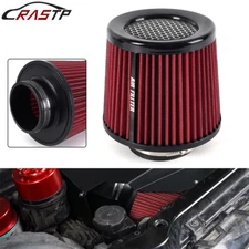 High Flow Inlet Cold Air Intake Cone Replacement Dry Air Filter RED 3" 76mm
