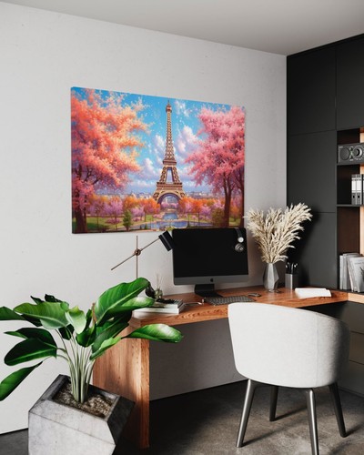 Leinwandbild Eiffelturm Paris Wandbild Wohnzimmer Büro Hochwertig Made / Germany - Bild 3 von 13