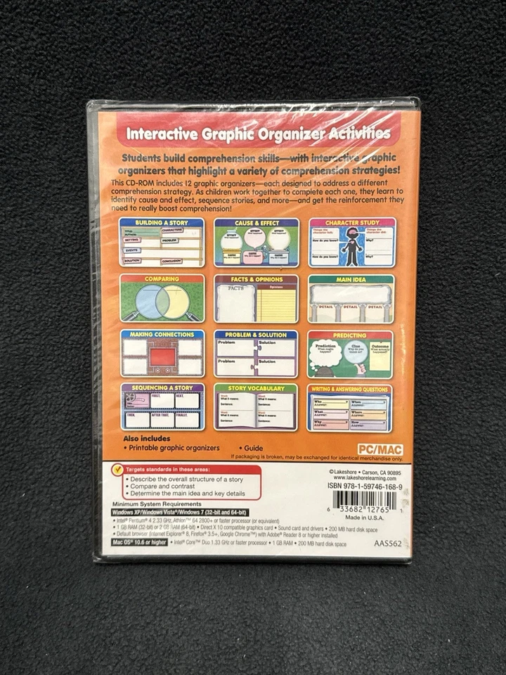 Lakeshore Interactive Graphic Organizers Language Game Grades 1-6 PC/MAC NEW - Image 2 of 4