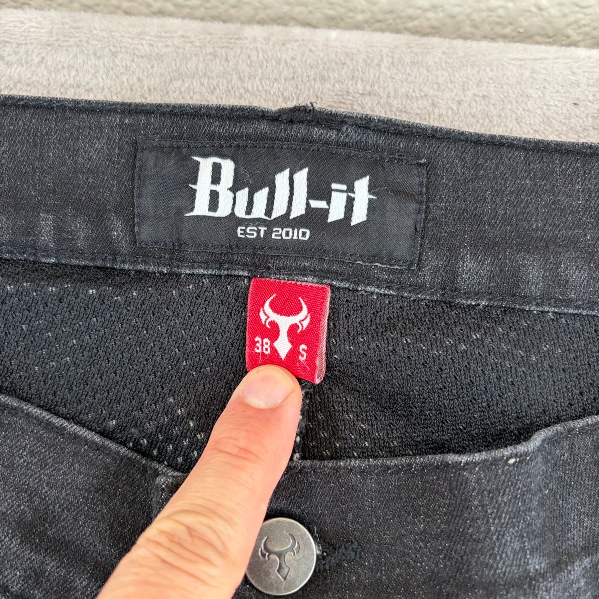 Bull-It Black Motorcycle Jeans Men 38x30 Charcoal Straight Leg Covec Lining Ride View 3
