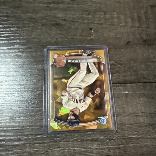 2025 Bowman James Tibbs III Chrome Prospects Gold Sapphire 04/50 - Picture 3 of 7
