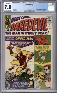 DAREDEVIL #1 CGC 9.2 OWW Conserved (Cover Cleaned)