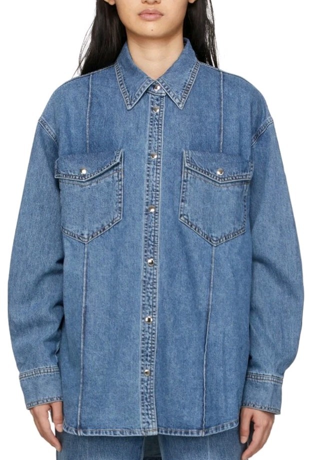 DRAE Blue Oversized Denim Shirt Sz Small