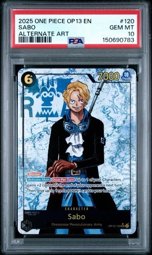 2025 ONE PIECE OP13-CARRYING ON HIS WILL ALTERNATE ART #120 SABO PSA 10