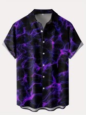 Camicia uomo taglie forti modello astratto hawaiana grande e alta con bottoni