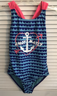 Maillot De Bain Une Pièce Fille Circo - Bleu/Rose Ahoy Matey - Taille XS 4/5 - Occasion TBE
