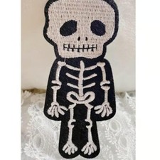 New Skeleton Dead Skull Embroidered Biker Punk goth Iron On Patch