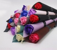 Romantic Rose Bathing Soap Flowers Aromatherapy Mixed Colors 5pcs