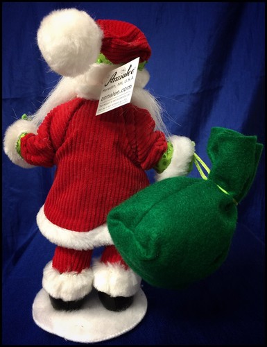 ANNALEE Christmas Corduroy Santa Claus 9" Felt Doll Retired New - Picture 2 of 2