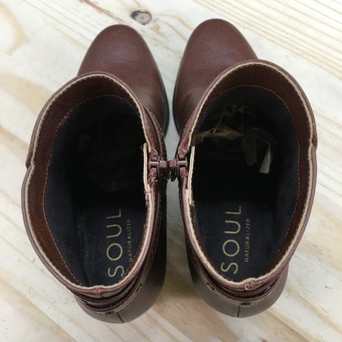 Soul Naturalizer Boots Womens 8 M Carrie Ankle Booties Brown Faux Leather Zip - Picture 6 of 16