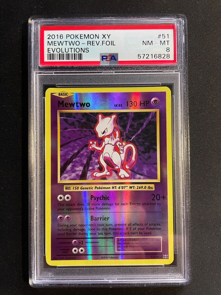 2016 Pokemon: MEWTWO 51/108 [Reverse Holo Rare] XY Evolutions PSA