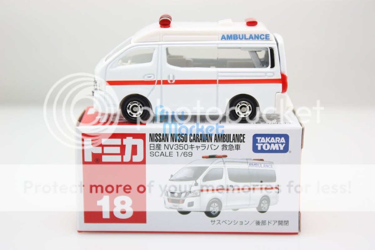 New Takara Tomy Tomica #18 Nissan NV350 Caravan Ambulance 1