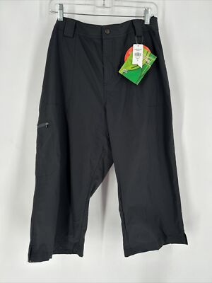 L.L Bean Comfort Cycle Capri Pants Sunsmart UPF 50+ Black Sz L NWT