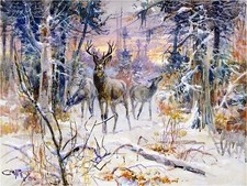 Azulejo de acento ciervo en un bosque nevado arte mural cocina baño mármol cerámica