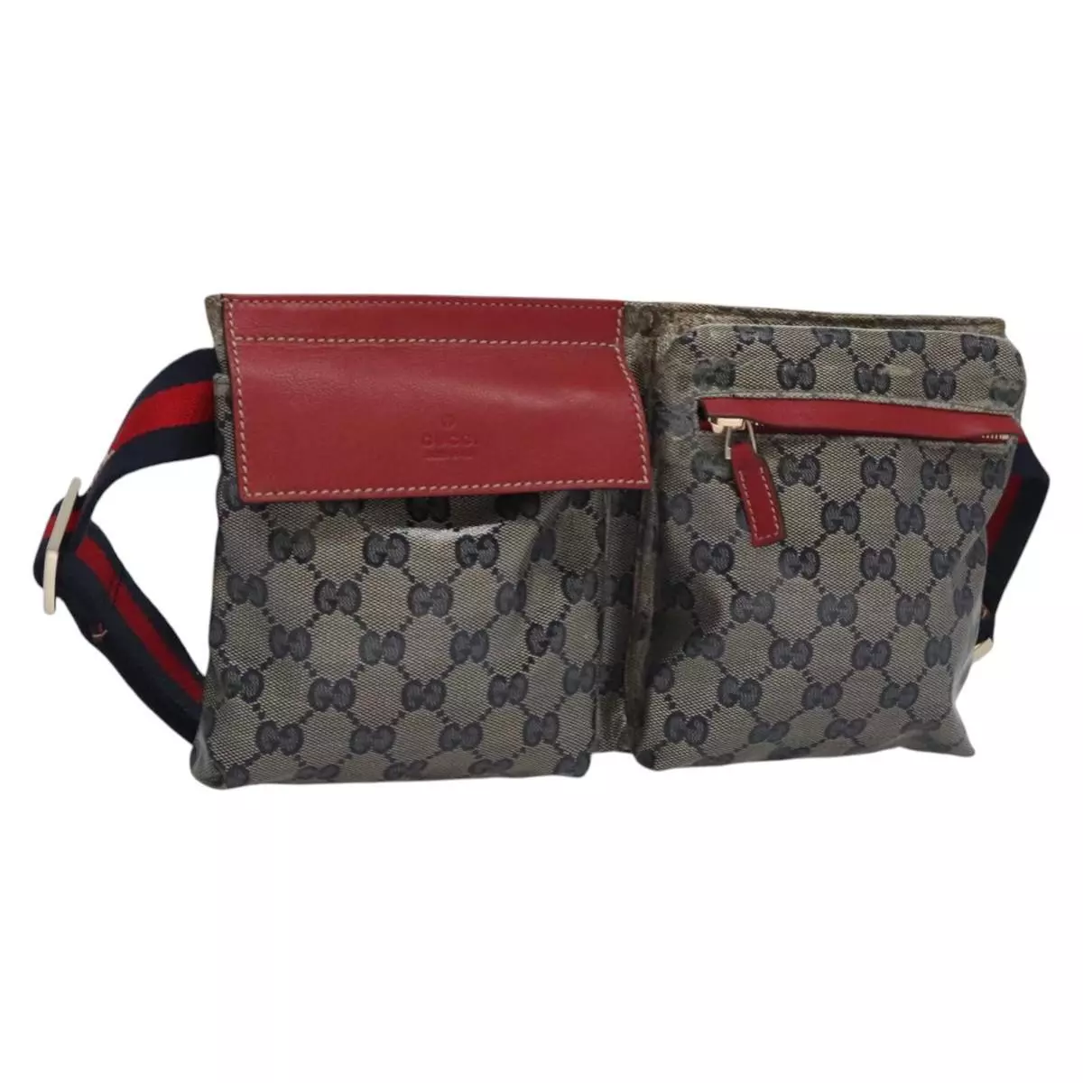 Sac taille GUCCI GG Crystal Sherry Line or rouge marine 28566 authentique bs23332