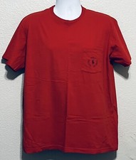 VINTAGE Polo Ralph Lauren Pocket Shirt USA Made Single Stitch L Red