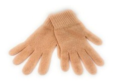 Pure Lambswool Gloves - Women's Short Cuff - Beige - Made IN Scotland