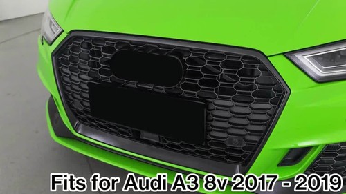 Fit 2017-2020 Audi A3 8V S3 With ACC Honeycomb Front Grille Grill RS3 Style - Video 1 of 1