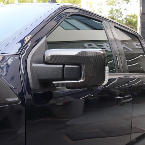 Carbon Side Wing Mirror Caps Cover For Ford F150 F-150 Limited Raptor 2021-2024 - Picture 5 of 10