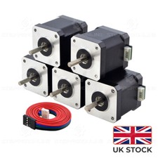 STEPPERONLINE NEMA 17 Stepper Motor 5PCS 55Ncm 2A Bipolar 42x48mm w/1m Cable