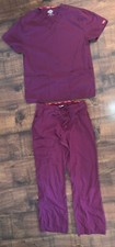 Dickies Women's Scrubs Set Maroon Size S Top  Pants Medical Uniform