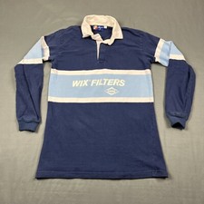 Vintage Ego Rugby Shirt XL Blue Striped USA Made Branded VTG 90s