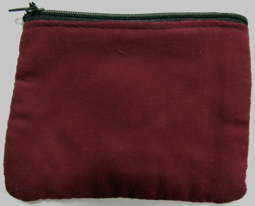 Mushroom Embroidery Purse 100% Cotton Velvet No Strap 11 x 8.5 cm - Picture 5 of 7