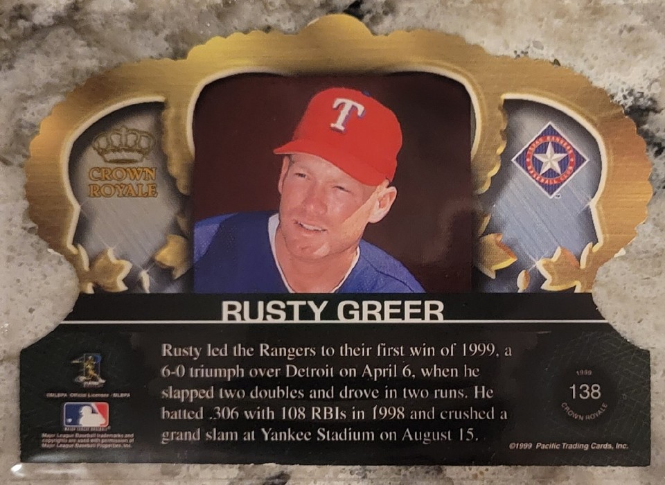 1999 Pacific Crown Royale Rusty Greer #138 Texas Rangers | eBay