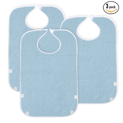 WAVE Pack Adult Bibs for Eating with Catch Bib-Washable