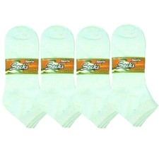 6-12 Pairs Women Girls Fashion Cotton white Ankle School Casual Socks Size 9-11