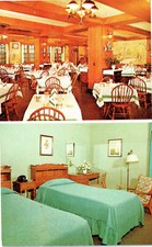 Interior Multi-View Mark Twain Hotel Elmira NY Dining Bedroom Chrome Postcard