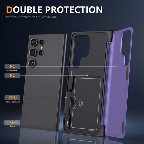 For Samsung Galaxy S23 Ultra/S23+/S23 Case Hybrid Rugged Card Stand Phone Cover - Picture 44 of 60