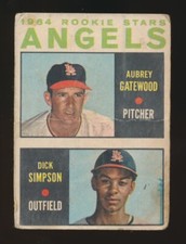 1964 Topps Venezuelan -#127 ANGELS ROOKIES (Aubrey Gatewood & Dick Simpson)
