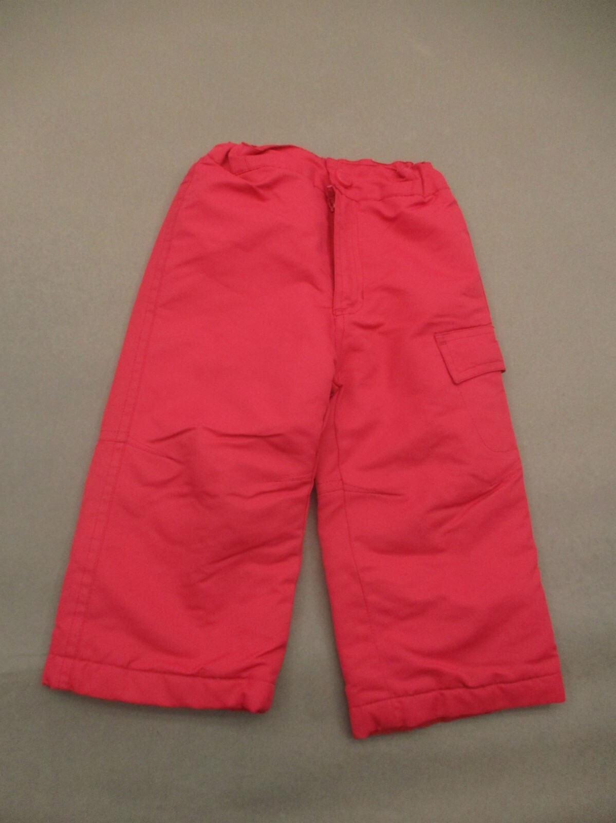 Windproof Pink Cargo Snow Pants for 2T Baby Girls - Adjustable Waist-image