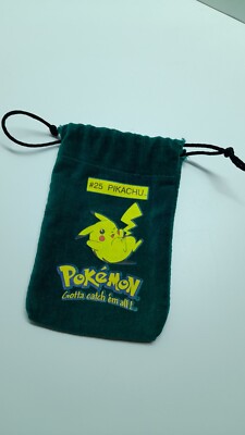 Original Nintendo Pokemon Retro Vintage Pikachu Murmeln Tasche #25 Smaragdgrün sehr guter Zustand