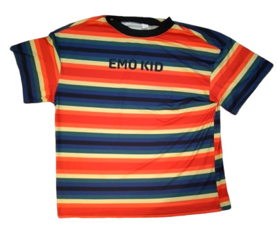 T-Shirt - EMO KID Rainbow bright type colors - Size S