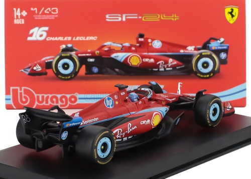 FERRARI SF24 #16 MIAMI GP 2024 LECLERC CON PILOTA+VET 1/43 BURAGO 18-36843LEC-MI - Foto 2 di 7