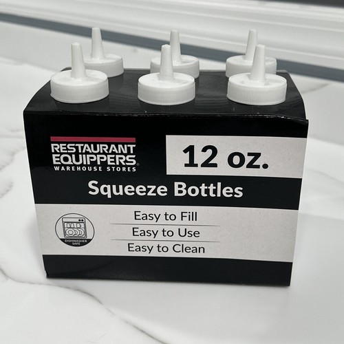 6 Pack Clear 12 oz Plastic Squeeze Bottles Sauce Condiment Arts & Crafts NEW - Picture 3 of 9