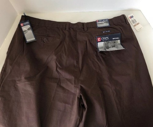 Chaps Mitchell Pants 42x30 Flat Front Relaxed Fit Brown NWT$42.50 2ply cotton tw - Picture 5 of 5