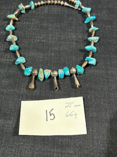 Native American Navajo Pearls and Turquoise necklace 23" 66g Purchased 1975 #15 - Picture 4 of 4